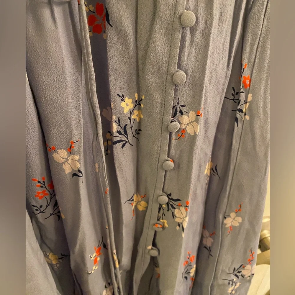 Madewell Button Wrap Midi Dress in Aloha Floral Size 2, Blue - Picture 7 of 11